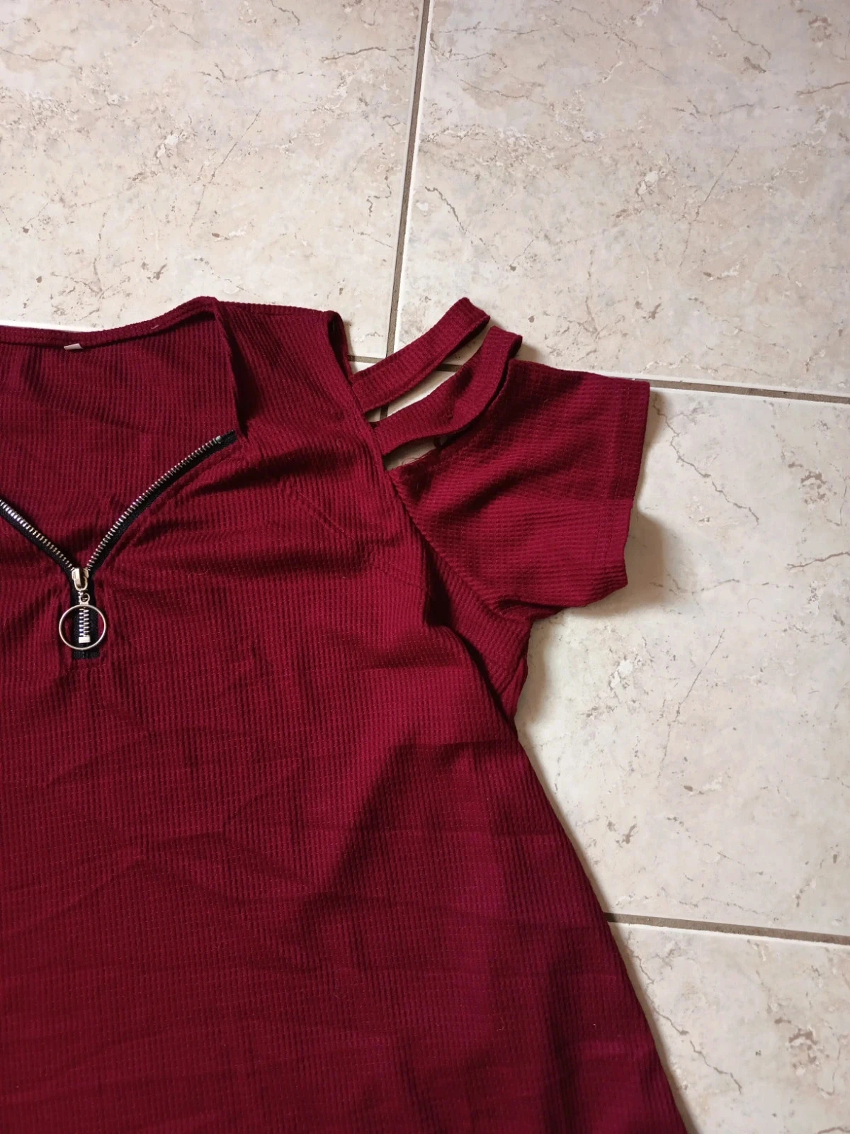 Burgundy off-shoulder tunic – photo 2
